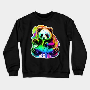 Colorful melting panda bear design #1 Crewneck Sweatshirt